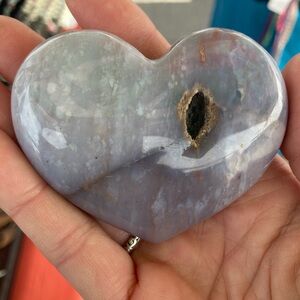 Polished ocean jasper heart stone